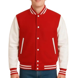 Veste universitaire sur mesure en gros pour homme, manches en cuir à boutons, respirante, tailles plus grandes - Product Image 1