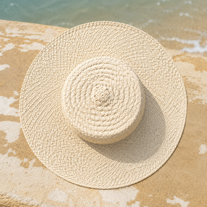 Sombrero de Sol Natural de Lontar con Bordado a Mano, Estilo Dobby, Unisex, para Playa, Pesca y Viajes - Product Image 2