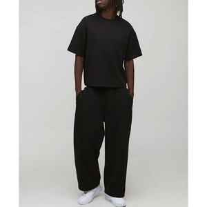 2026 New Style Men's Streetwear Tracksuit Loose Fit Short Sleeve Top & <b>Sweatpants</b> <b>Set</b> - Product Image 4