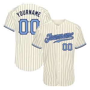 Camiseta de Béisbol Personalizada con Nombre de Equipo, Manga Corta para Hombre, Azul Claro Sólido, Cierre de Botones, Transpirable, Secado Rápido, Corte Regular, Adulto, 100% - Product Image 4