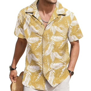 Camisa Hawaiana Casual de Manga Corta para Hombre, con Botones, Ecológica, de Secado Rápido, Spandex/Poliéster, para Playa y Verano - Product Image 1