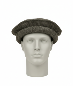 Gorro Chitrali de mezcla de lana lisa color carbón, estilo Pakol tradicional pakistaní, suave, cálido y cómodo. - Product Image 1