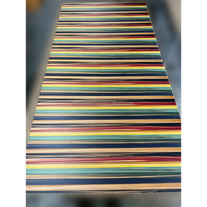 Tablero de Madera Contrachapada de Lujo IRODORITAI, Enchapado en Cedro Arcoíris Teñido, Revestimiento de Uretano, Diseño Japonés a Rayas, para Dormitorio de Apartamento - Product Image 2