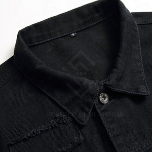 Blousons en jean d'hiver légers, 100 % coton, col montant, logo personnalisé sur le devant, respirants et écologiques, pour hommes – Meilleures ventes - Product Image 2