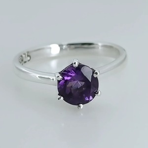 Amethyst <b>Ring</b> Handmade Sterling Silver Bezel Setting Natural Purple Round Shape Gemstone <b>Boho</b> Jewelry Women's Jewekry - Product Image 6
