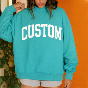 Sweat-shirt oversize à col montant pour femme, silhouette ample, tissu doux, tendance hiver - Product Image 5