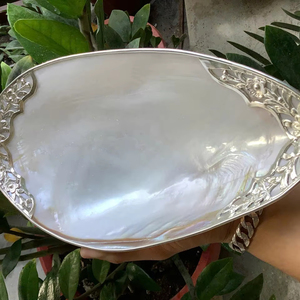 ถาดเปลือกหอยมุกธรรมชาติขัดเงา จานใส่ไข่ปลาคาเวียร์ งานฝีมือประณีต ของขวัญสุดหรู ขายส่ง - Product Image 1