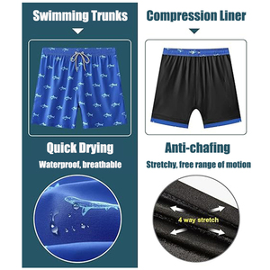Shorts de bain personnalisés pour hommes, design sublimé, impression par sublimation, fabrication sur mesure, 100% polyester, fabricant de shorts de bain tendance. - Product Image 3