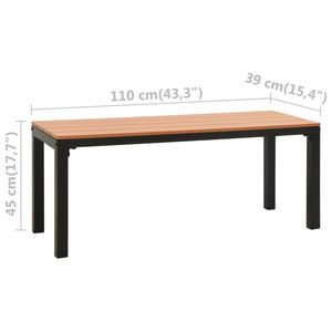 Banco de Jardín Resistente de Tamaño Mediano en Acero Marrón y Negro, Categoría de Productos: Bancos de Patio - Product Image 6