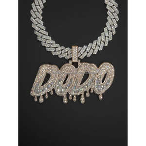 Pendentif lettre personnalisé en diamant cultivé en laboratoire VVS personnalisé pendentif Hip Hop bijoux personnalisés pendentif unisexe - Product Image 1