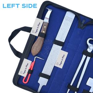 Kit d'outils de soin des sabots de cheval pour fermeurs avec couteau à sabots à lame détachable, râpe double face, manche en bois et polisseur en acier - Product Image 4