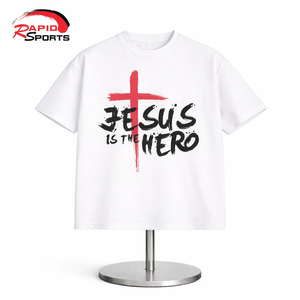 Men's Christian Jesus <b>Patchwork</b> Front Logo Breathable Anti-Wrinkle Short Sleeve Regular Fit 100% Cotton T-<b>Shirt</b> - Product Image 1