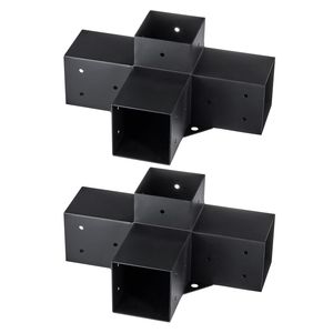 Kit Staffe per Pergola 4x4, 2 Pezzi, Staffa Angolare a 4 Vie per Carichi Pesanti, Base per Palo Fai-da-te per Lavori in Legno, Facile Installazione per Tettoie, Gazebo, Pergole - Product Image 6