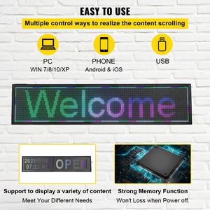 Insegna LED Scorrevole a Colori P6 per Interni da 40'' x 9'' Controllata via WiFi USB, Display Video ad Alta Risoluzione, Pannello Messaggi - Product Image 3