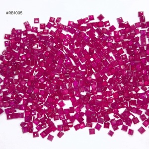 พลอยทับทิมพม่าทรงสี่เหลี่ยม ขนาด 2.00 ถึง 2.25 มม. น้ำหนัก 72.01 กะรัต (ล็อต) พลอยหลวม สีแดงสด เกรด 3A สำหรับทำเครื่องประดับตามสั่ง - Product Image 2