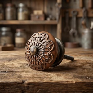 <b>Rustic</b> Industrial Ceramic Cabinet Knob Filigree Design Durable Furniture Handle for Home Office Bedroom Kitchen Drawer <b>Wardrobe</b> - Product Image 1