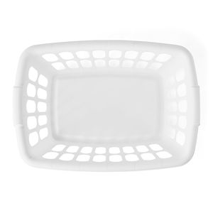 Paquete de 6 Cestas de Lavandería Rectangulares de Plástico Blanco de 1.5 Bushel - Product Image 4