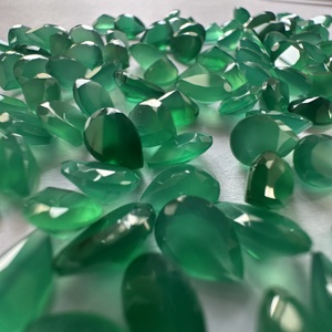 TFH GREEN ONYX จำนวน 125 ชิ้น และ 200 กะรัต รูปทรงลูกแพร์ 7x10 มม. ขัดเงาด้วยมือ สำหรับทำเครื่องประดับ หินกึ่งมีค่าสีเขียว หินเจียระไน - Product Image 5