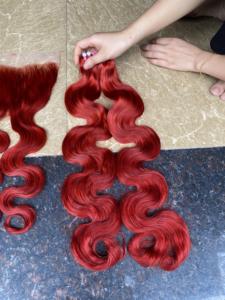 Vente en gros tendance de haute qualité Body Wave rouge paquets de cheveux humains vietnamiens pour les femmes noires vendeurs - Product Image 2
