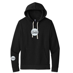 Sudadera con capucha Bella Canvas negra y elegante de algodón para diseño de logotipo, sudadera con capucha oversize de algodón de alta calidad, sudadera con capucha lisa con hombros caídos. - Product Image 6