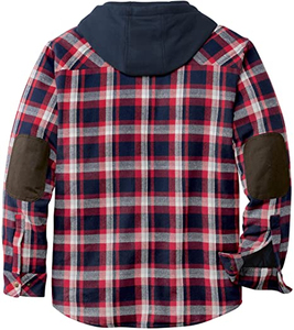 Chaqueta de Franela Personalizada al por Mayor para Hombre, de Invierno, de Alta Calidad, con Capucha, a Cuadros, de Algodón Cepillado, Resistente al Viento, Ecológica, Estilo Urbano - Product Image 6
