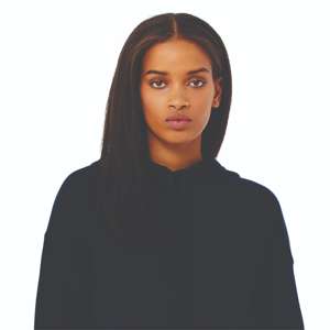 Sudadera con capucha corta negra para mujer, de manga larga, informal, a la moda - Product Image 4