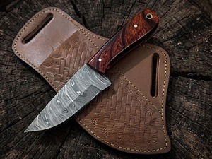 Couteau Bowie à lame fixe en acier inoxydable de qualité industrielle/DIY, fait main, à pointe tombante et bord biseauté, GF-991, pour la chasse en extérieur - Product Image 6
