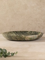 Bol en pierre naturelle verte, type plaque, centre de table décoratif en marbre pour la vente en gros
