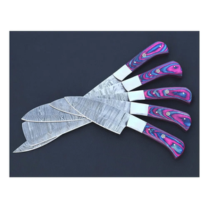 LEGACY BLADES Juego de Cuchillos de Cocina Premium de 5 Piezas, Ambidiestros, Sostenibles, de Acero de Damasco, con Mangos de Madera para Uso Profesional - Product Image 1