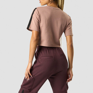 T-shirt court pour femme, best-seller, usage extérieur, style streetwear décontracté, respirant, écologique, 100% coton jersey, col rond, séchage rapide - Product Image 2