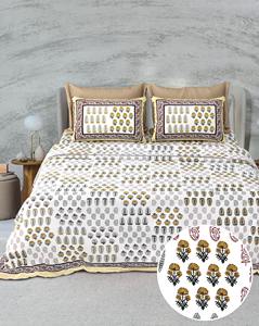 Ensemble de draps en coton 100% imprimé à la main, literie de haute qualité, draps en coton taille king, taies d'oreiller, ensemble de literie imprimé - Product Image 3