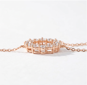 Collier pour femme en or rose 18 carats, diamant rond taille brillant cultivé en laboratoire, certifié IGI, cadeau de mariage, bijoux, prix de gros - Product Image 3