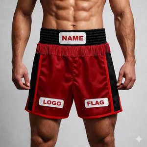 Wholesale Custom Satin Athletic Shorts Breathable Elastic Waist Gym Fitness Sports Trunks <b>Red</b> Fringed Tassel Custom Teamwear - Product Image 1