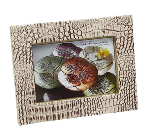 Cadre photo rectangulaire en aluminium élégant et moderne, motif cuir, taille personnalisée, haute qualité, pour la maison et le bureau, retour en métal - Product Image 5