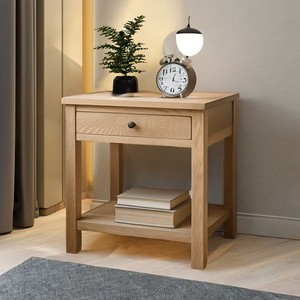 Modern Solid Wood Custom Nightstand with Drawer and Storage <b>Shelf</b> Side Table for Bedroom and Living Room - Product Image 4