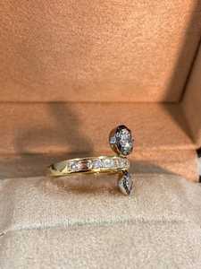 Anillo de Diamantes Cultivados en Laboratorio con Corte Asscher y Ovalado, con Banda de Media Eternidad de Esmeraldas y Corte Redondo, Oro Sólido de 14K, Amuletos Sorpresa para Boda - Product Image 6