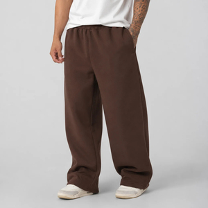 Men's Oversized Wide Leg Sweatpants - Loose-Fit <b>Trousers</b> <b>with</b> <b>Elastic</b> <b>Waist</b> Breathable Winter Pants - Product Image 2