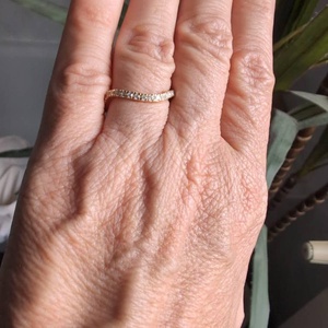 Minimalist Trendy Wedding Band Lab Grown Diamond 14K Rose <b>Silver</b> Diamond Wave <b>Ring</b> Moissanite <b>Eternity</b> Band Wedding Anniversary - Product Image 1