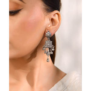 Pendientes de Plata de Moda Meera Jaipur Firang - Product Image 1