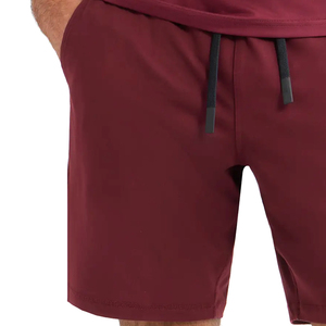 Shorts tricotés légers et respirants pour hommes, couleur bordeaux uni, avec poches zippées, collection 2026 – Qualité supérieure - Product Image 6