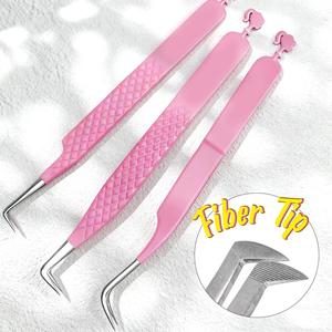 Juego de Pinzas Quirúrgicas de Precisión para Pestañas Morje MS-ET-0007, Punta Dentada/Serrada de 10 mm, Acero Inoxidable, Mango Degradado Rosa y Negro - Product Image 4