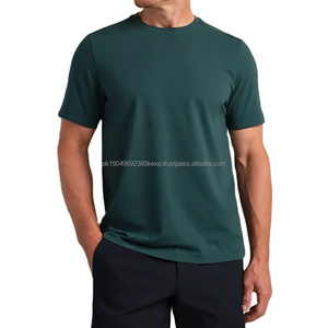 Camisetas de algodón orgánico para hombre, de primera calidad, ecológicas, de bambú, lisas, al por mayor, para gimnasio, 210 g/m². - Product Image 2