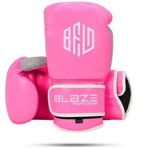 Premium Pink Boxing Gloves Genuine Leather for MMA Sparring Training Kickboxing Muay Thai Punching Bag Work with <b>Velcro</b> Closure - Product Image 3