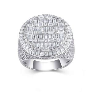 Anillo de Lujo con Moissanita Estilo Hip Hop, Anillo de Plata de Ley 925 para Regalo de Boda, Compromiso y Moda Urbana - Product Image 2