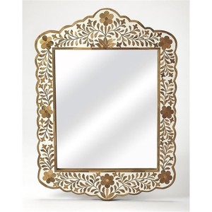 Handcrafted Teak Wood <b>Mirror</b> Frame with Brass Inlay - Luxury Wholesale - Product Image 1