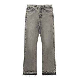 Jeans de Mezclilla de Primera Calidad, Corte Recto, Cintura Alta, Lavado a la Piedra, Rotos, Casuales, de Algodón, Estilo Otoñal para Hombre - Product Image 5