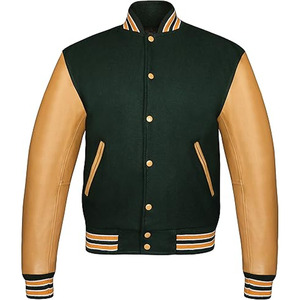 Embroidery Patches College Varisty <b>Jackets</b> <b>Baseball</b> <b>Bomber</b> Letterman Crop Leather Varsity <b>Jacket</b> - Product Image 1