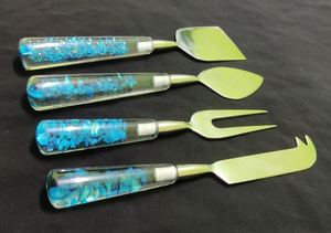 <b>Set</b> of 3 <b>Cheese</b> Tools <b>Cheese</b> Slicer Fork and <b>Cheese</b> <b>Knife</b> with Resin Handle High Quality Polished in Lowest Price from India - Product Image 4