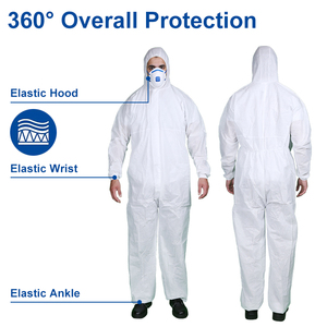 Macacão de proteção descartável tipo 5 6 para tecido não tecido barato, roupa de isolamento antiestático SMS PPE - Product Image 2