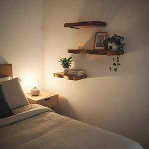 Estante Flotante de Madera con Diseño de Cubos Intersectados, Moderno, para Montar en la Pared, en Blanco y Negro, con Múltiples Niveles, para Almacenamiento y Exhibición - Product Image 2